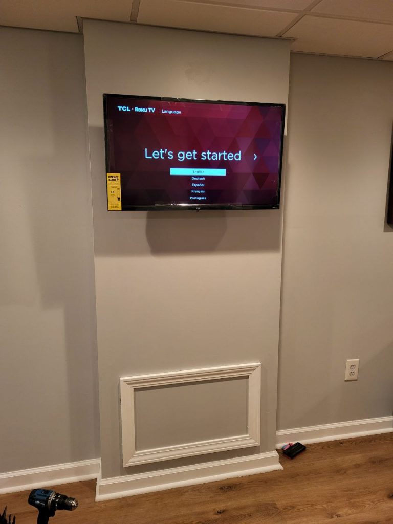 TV Installation. Wire concealement, Troy, NY. HandyDim